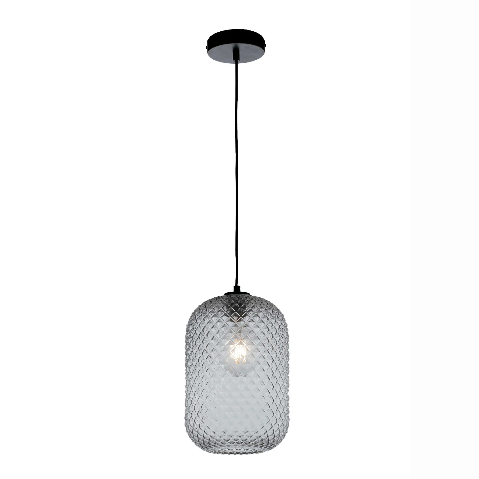 Luce Design Viseća lampa ASHFORD 1xE27 Ø20 Staklo/Metal Siva