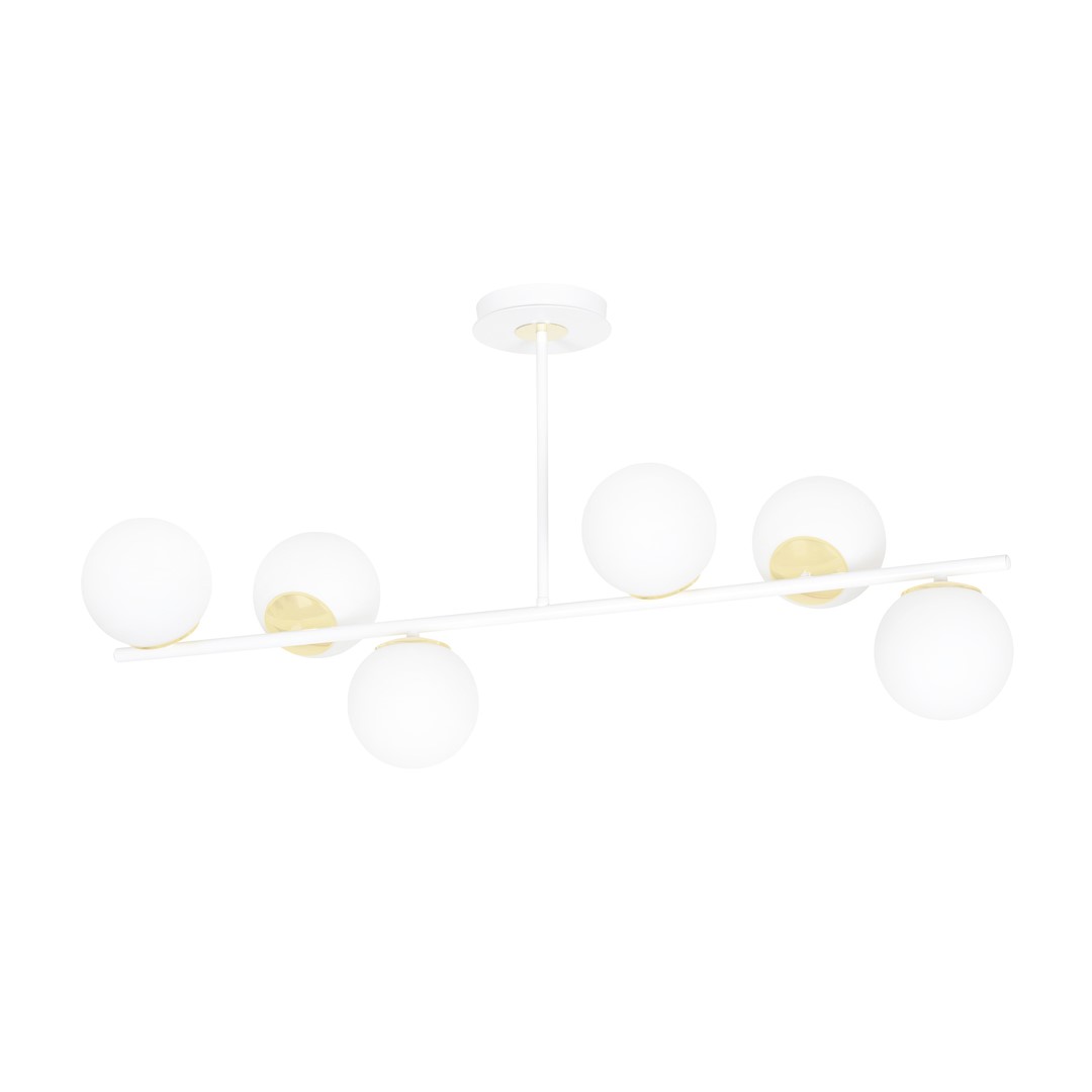 Emibig Stropna svjetiljka FLOKI 230V 10W MAX LED E14 Čelik/ Staklo Bijela/ Zlatna