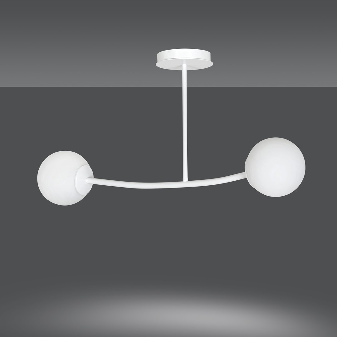 Emibig Stropna svjetiljka HALLDOR 230V 10W MAX LED E14 Čelik/ Staklo Bijela