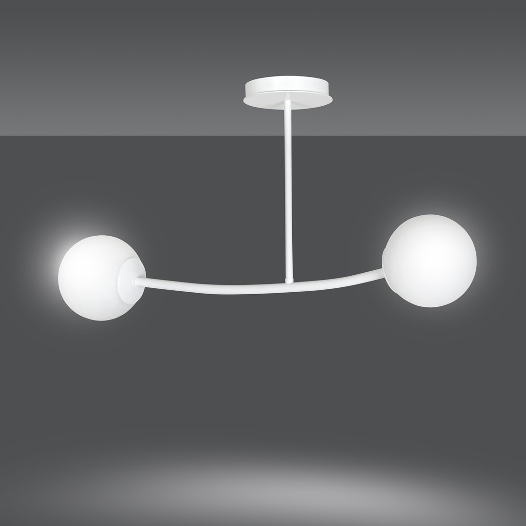 Emibig Stropna svjetiljka HALLDOR 230V 10W MAX LED E14 Čelik/ Staklo Bijela