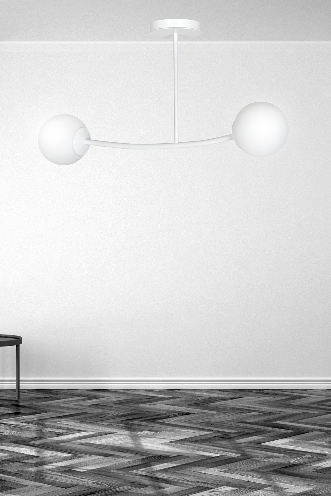 Emibig Stropna svjetiljka HALLDOR 230V 10W MAX LED E14 Čelik/ Staklo Bijela