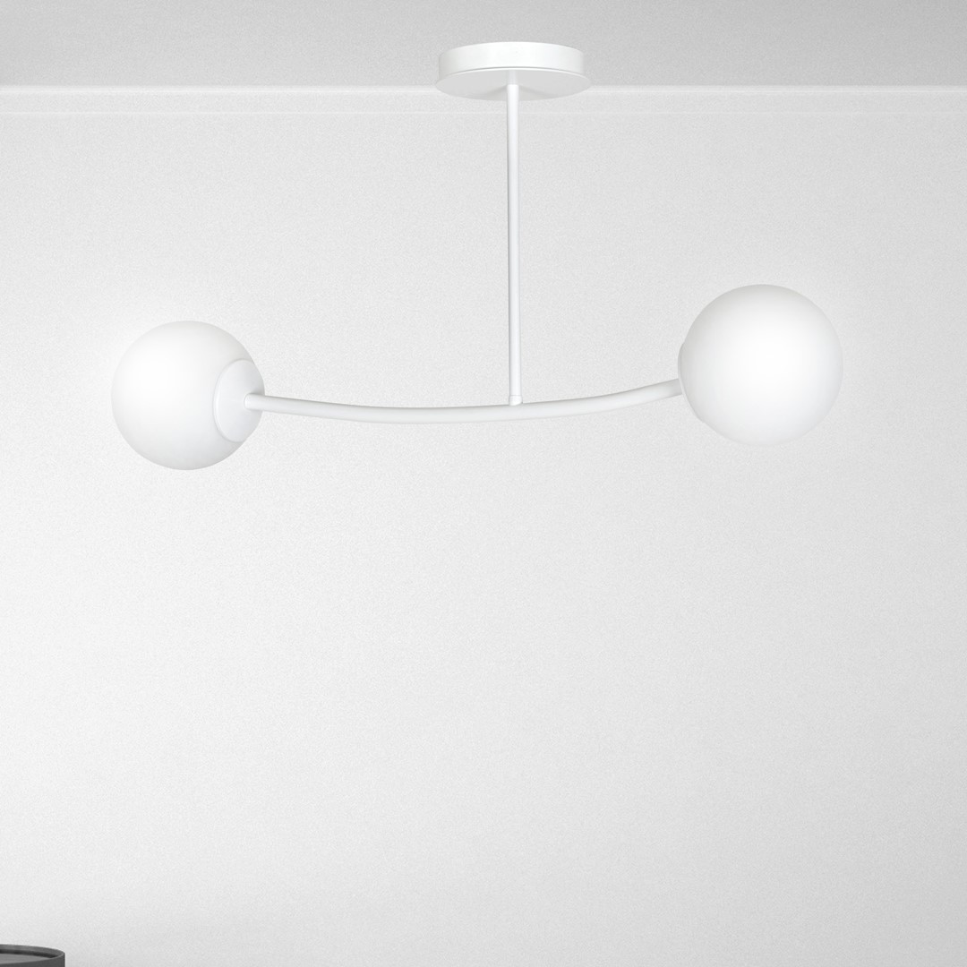 Emibig Stropna svjetiljka HALLDOR 230V 10W MAX LED E14 Čelik/ Staklo Bijela