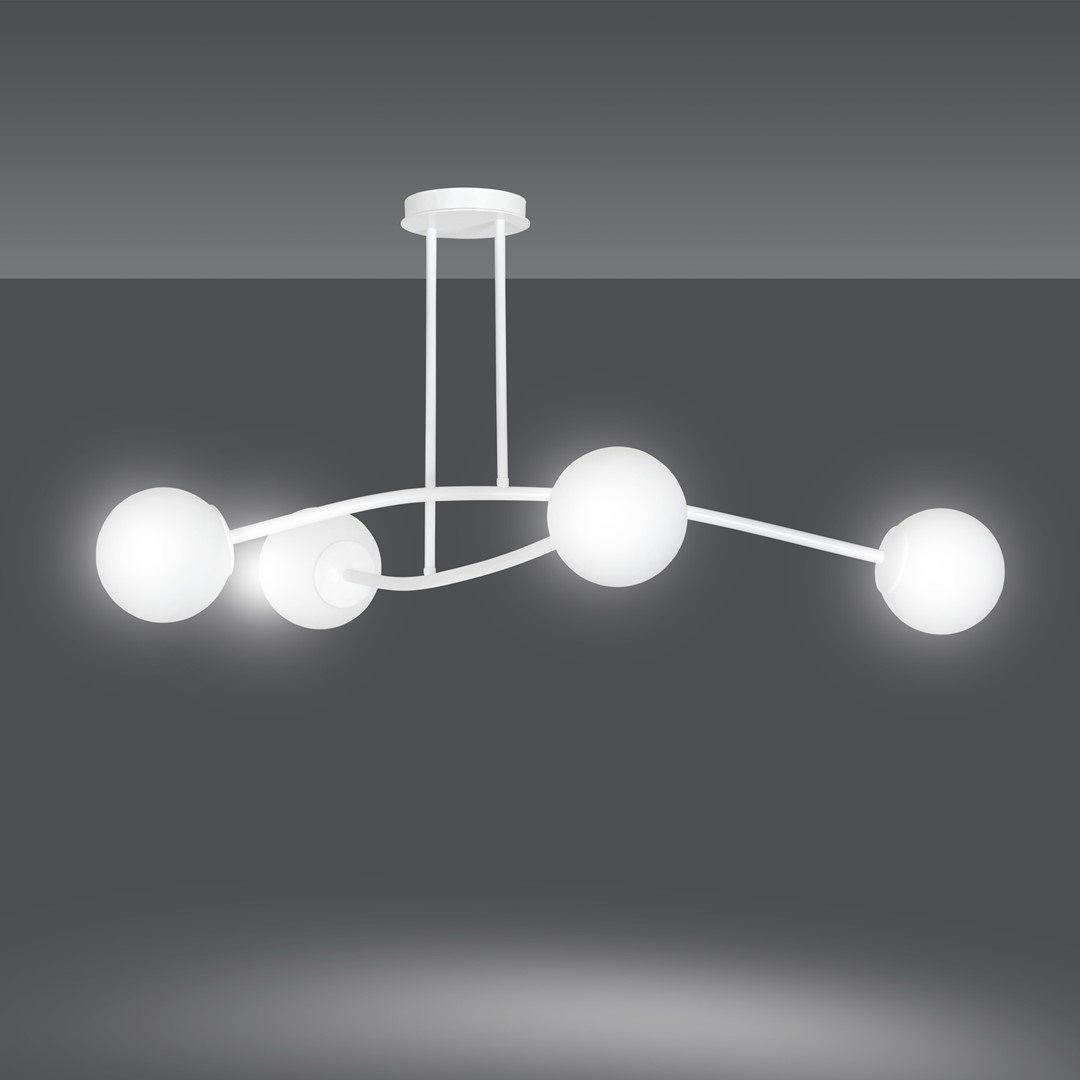Emibig Stropna svjetiljka HALLDOR 230V 10W MAX LED E14 Čelik/ Staklo Bijela