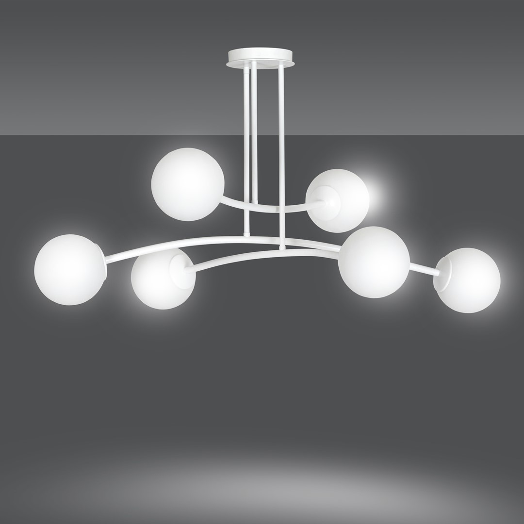 Emibig Stropna svjetiljka HALLDOR 230V 10W MAX LED E14 Čelik/ Staklo Bijela