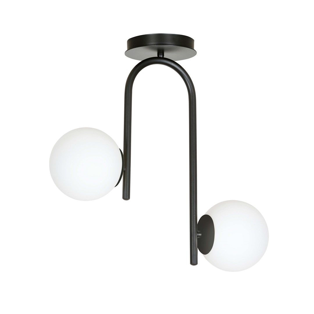Emibig Stropna svjetiljka KALF 230V 10W MAX LED E14 Čelik/ Staklo Crna