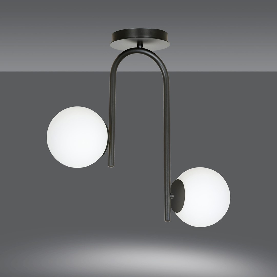 Emibig Stropna svjetiljka KALF 230V 10W MAX LED E14 Čelik/ Staklo Crna