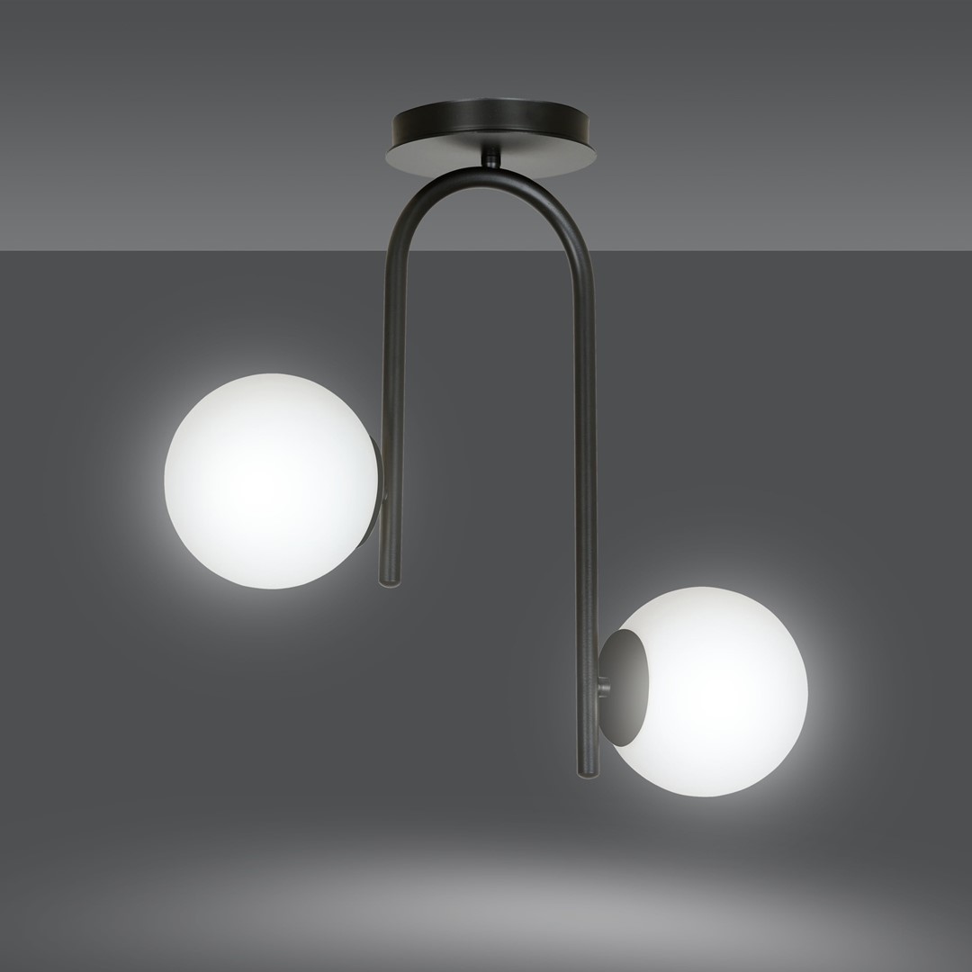 Emibig Stropna svjetiljka KALF 230V 10W MAX LED E14 Čelik/ Staklo Crna