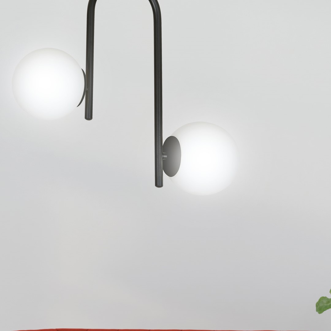 Emibig Stropna svjetiljka KALF 230V 10W MAX LED E14 Čelik/ Staklo Crna