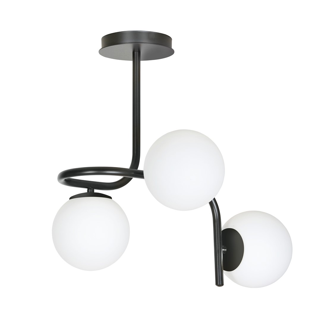 Emibig Stropna svjetiljka KALF 230V 10W MAX LED E14 Čelik/ Staklo Crna