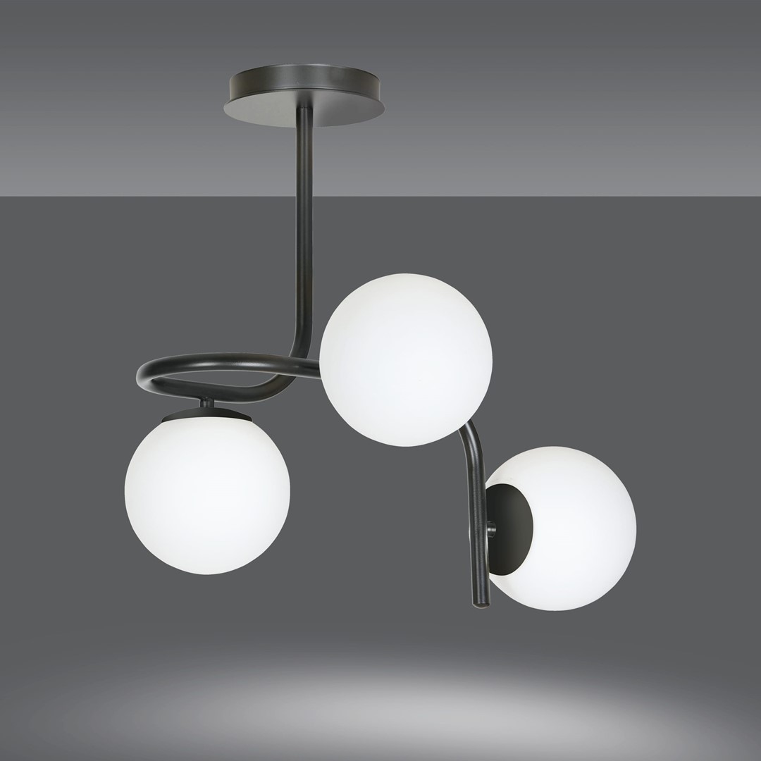Emibig Stropna svjetiljka KALF 230V 10W MAX LED E14 Čelik/ Staklo Crna