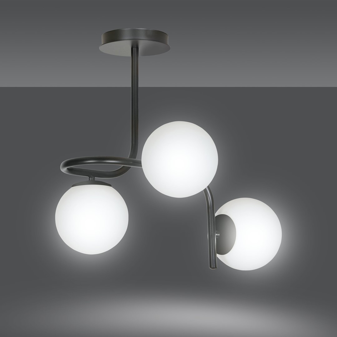 Emibig Stropna svjetiljka KALF 230V 10W MAX LED E14 Čelik/ Staklo Crna