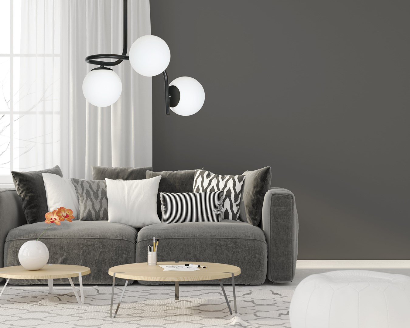 Emibig Stropna svjetiljka KALF 230V 10W MAX LED E14 Čelik/ Staklo Crna