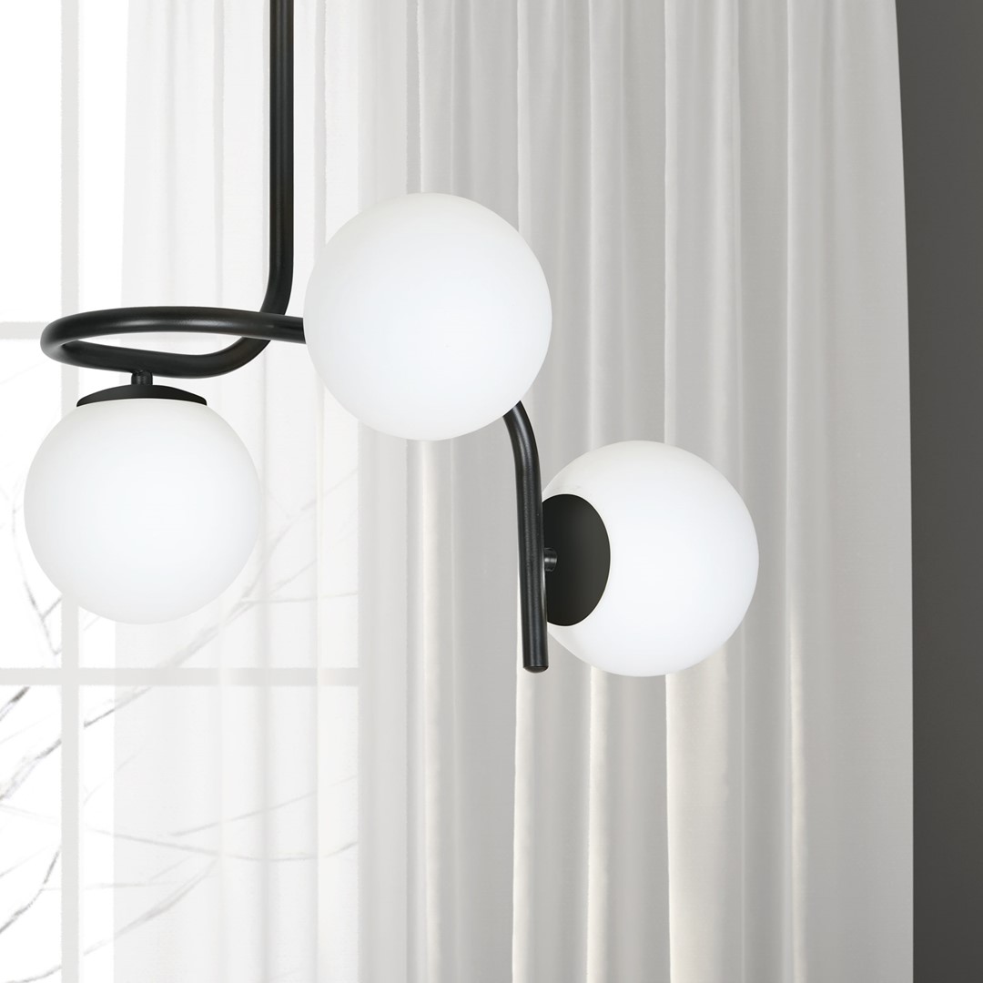 Emibig Stropna svjetiljka KALF 230V 10W MAX LED E14 Čelik/ Staklo Crna