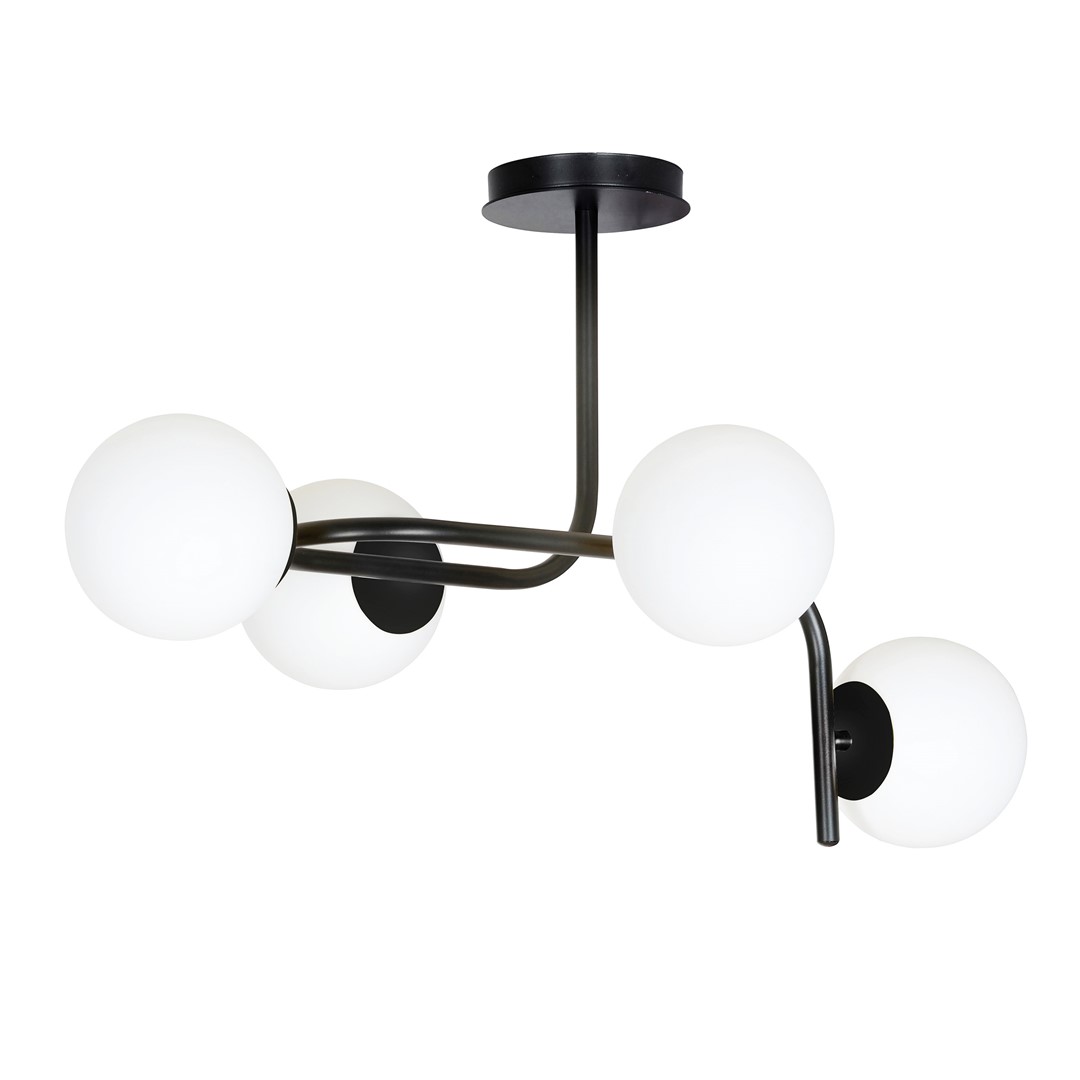 Emibig Stropna svjetiljka KALF 230V 10W MAX LED E14 Čelik/ Staklo Crna