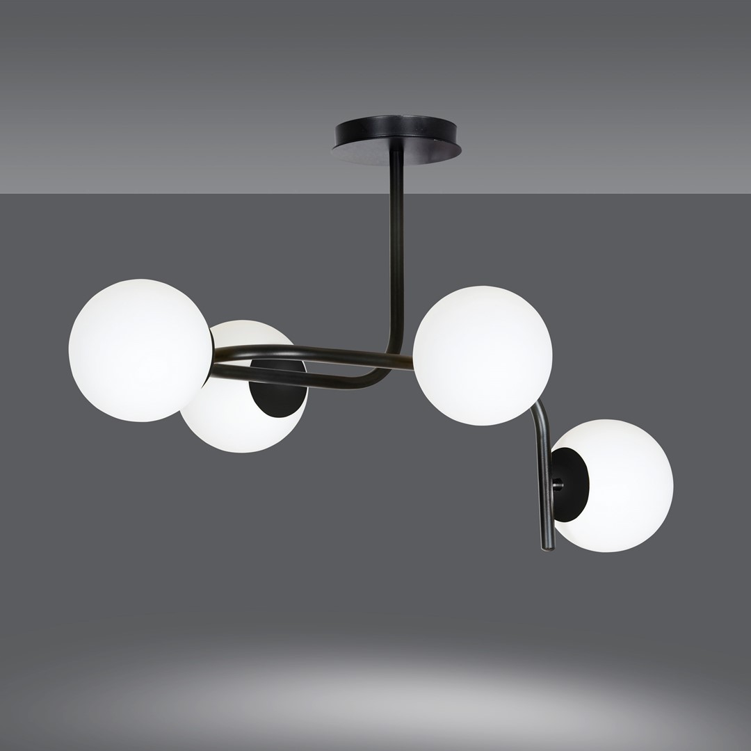 Emibig Stropna svjetiljka KALF 230V 10W MAX LED E14 Čelik/ Staklo Crna