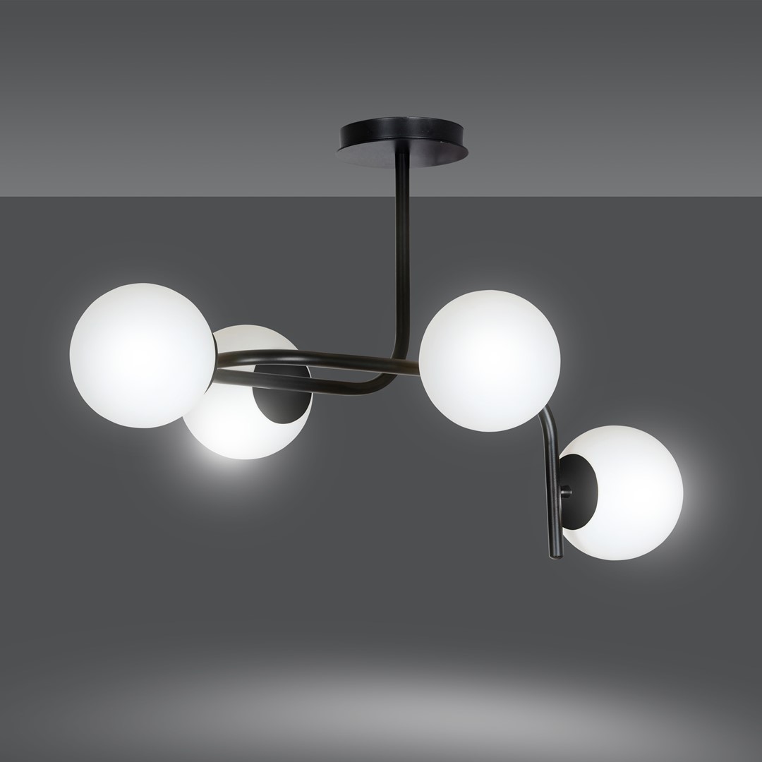 Emibig Stropna svjetiljka KALF 230V 10W MAX LED E14 Čelik/ Staklo Crna