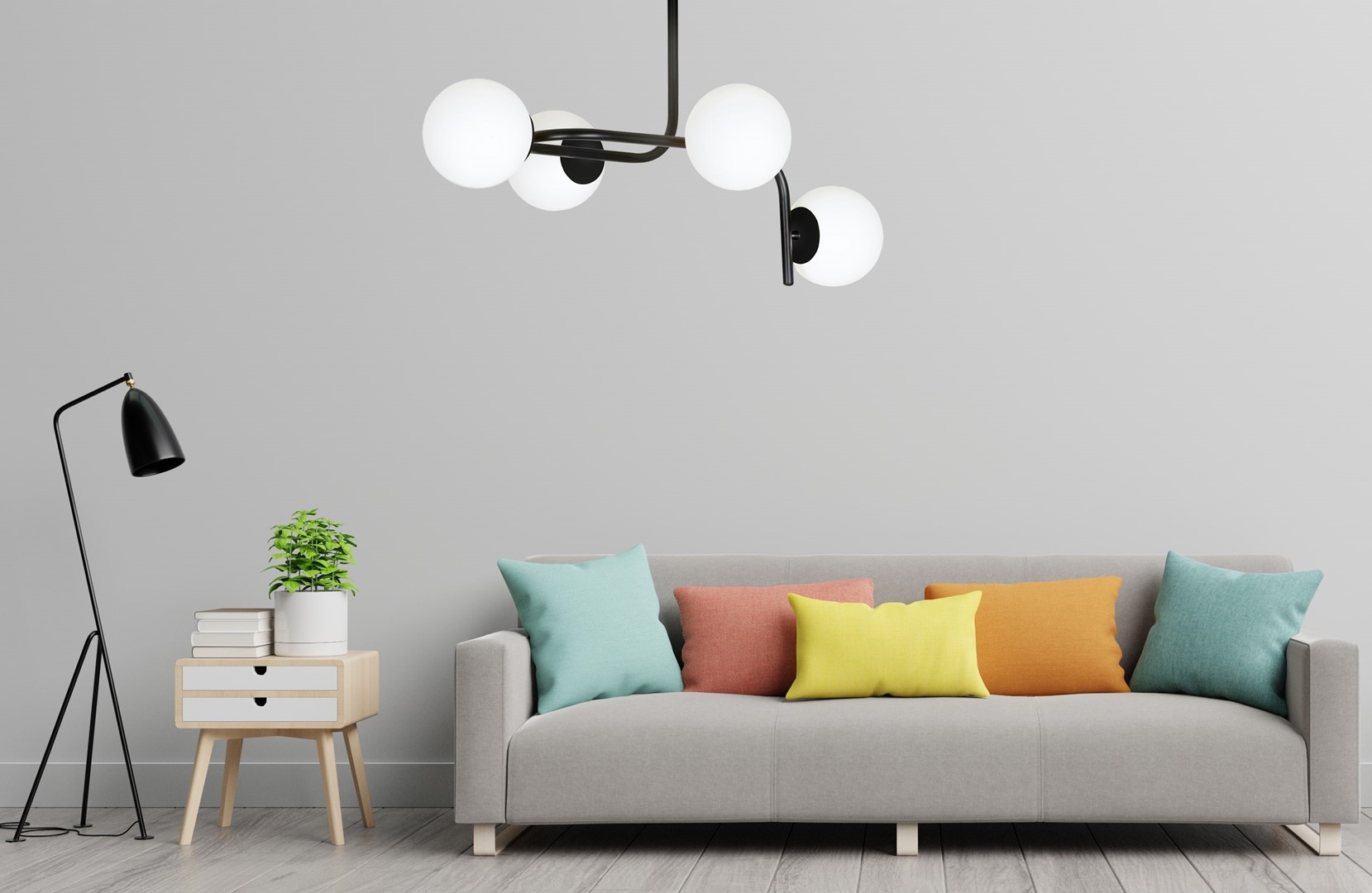 Emibig Stropna svjetiljka KALF 230V 10W MAX LED E14 Čelik/ Staklo Crna
