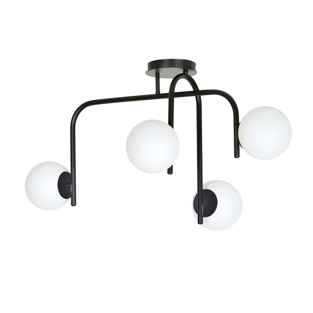 Emibig Stropna svjetiljka KALF 230V 10W MAX LED E14 Čelik/ Staklo Crna