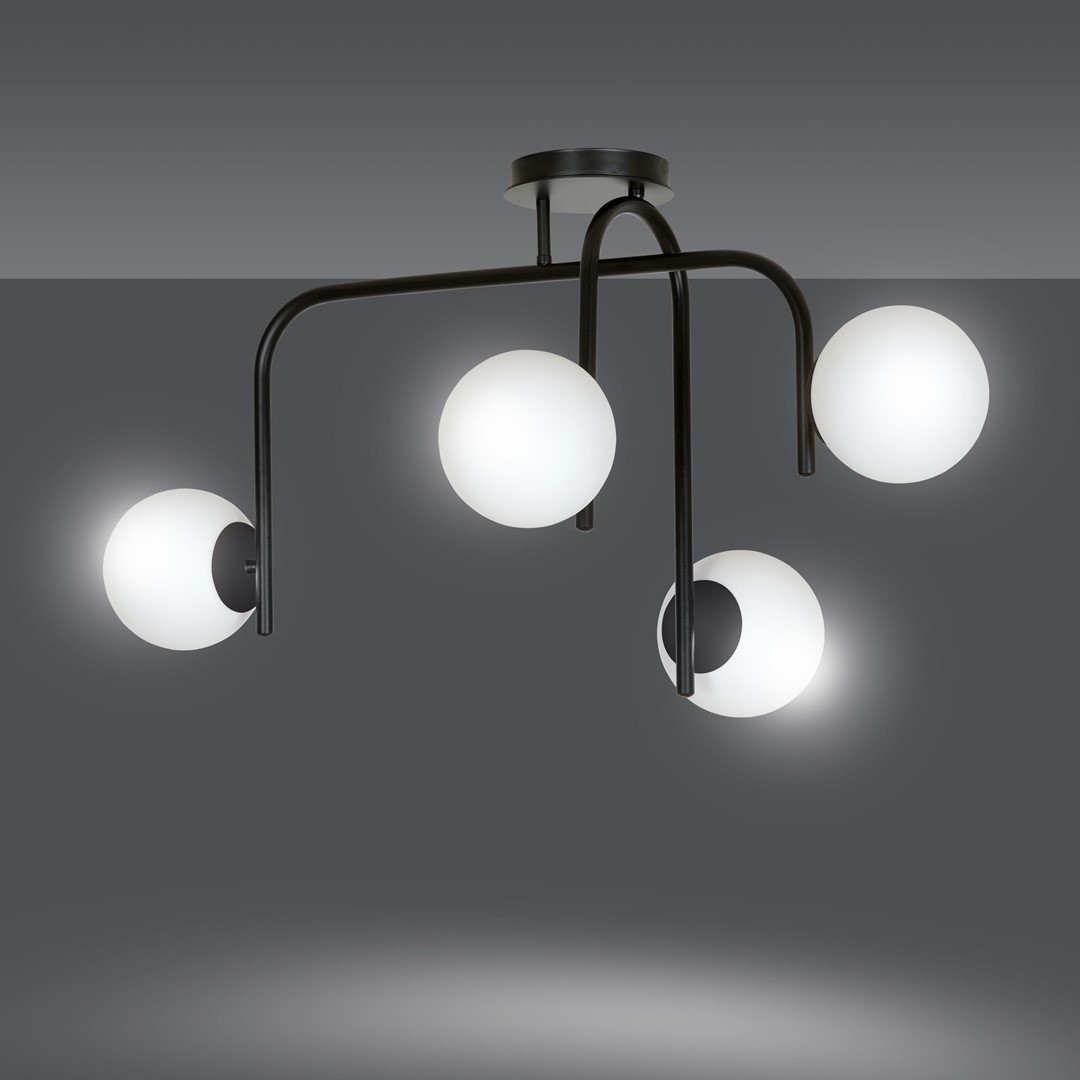 Emibig Stropna svjetiljka KALF 230V 10W MAX LED E14 Čelik/ Staklo Crna