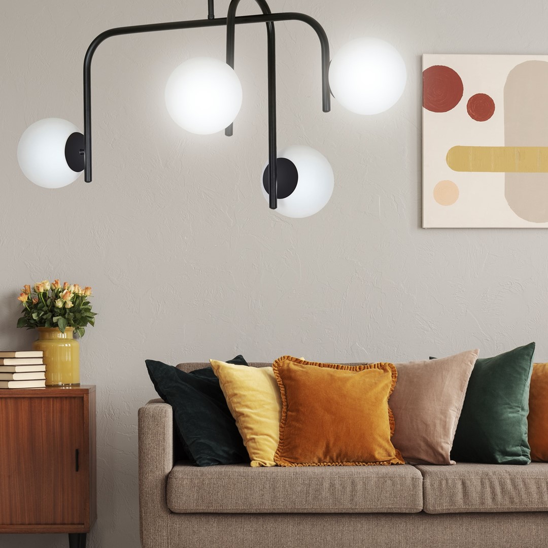 Emibig Stropna svjetiljka KALF 230V 10W MAX LED E14 Čelik/ Staklo Crna