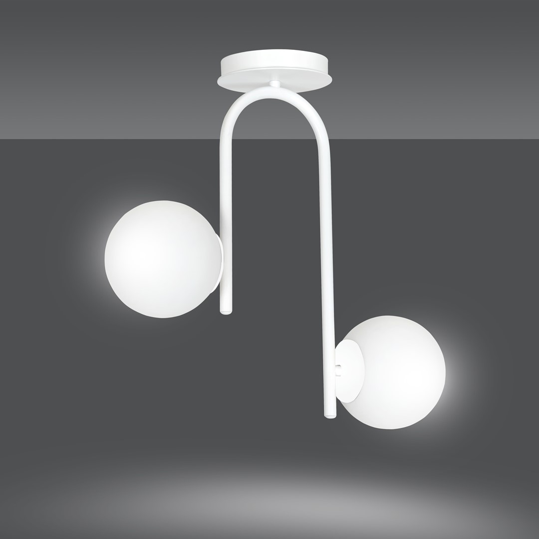 Emibig Stropna svjetiljka KALF 230V 10W MAX LED E14 Čelik/ Staklo Bijela