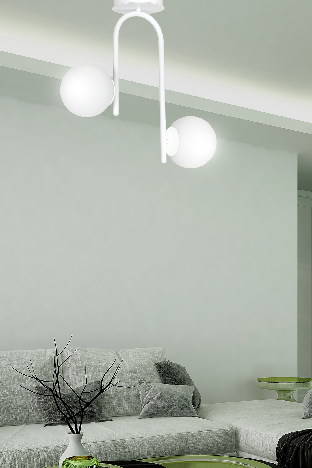 Emibig Stropna svjetiljka KALF 230V 10W MAX LED E14 Čelik/ Staklo Bijela