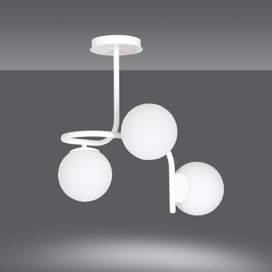 Emibig Stropna svjetiljka KALF 230V 10W MAX LED E14 Čelik/ Staklo Bijela