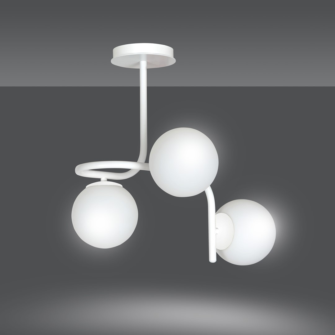 Emibig Stropna svjetiljka KALF 230V 10W MAX LED E14 Čelik/ Staklo Bijela