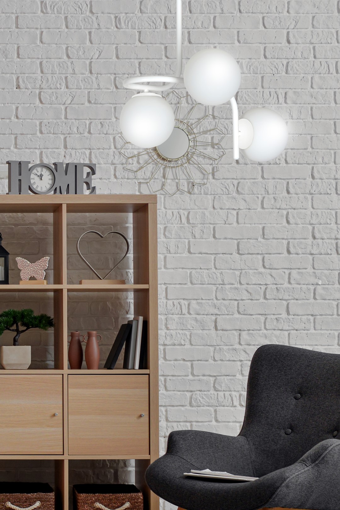 Emibig Stropna svjetiljka KALF 230V 10W MAX LED E14 Čelik/ Staklo Bijela
