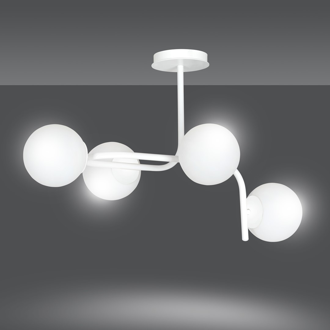 Emibig Stropna svjetiljka KALF 230V 10W MAX LED E14 Čelik/ Staklo Bijela