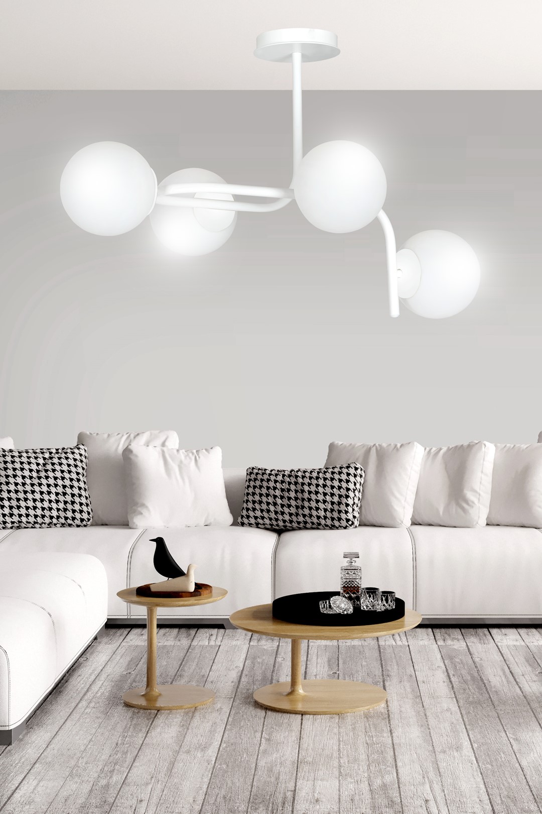 Emibig Stropna svjetiljka KALF 230V 10W MAX LED E14 Čelik/ Staklo Bijela