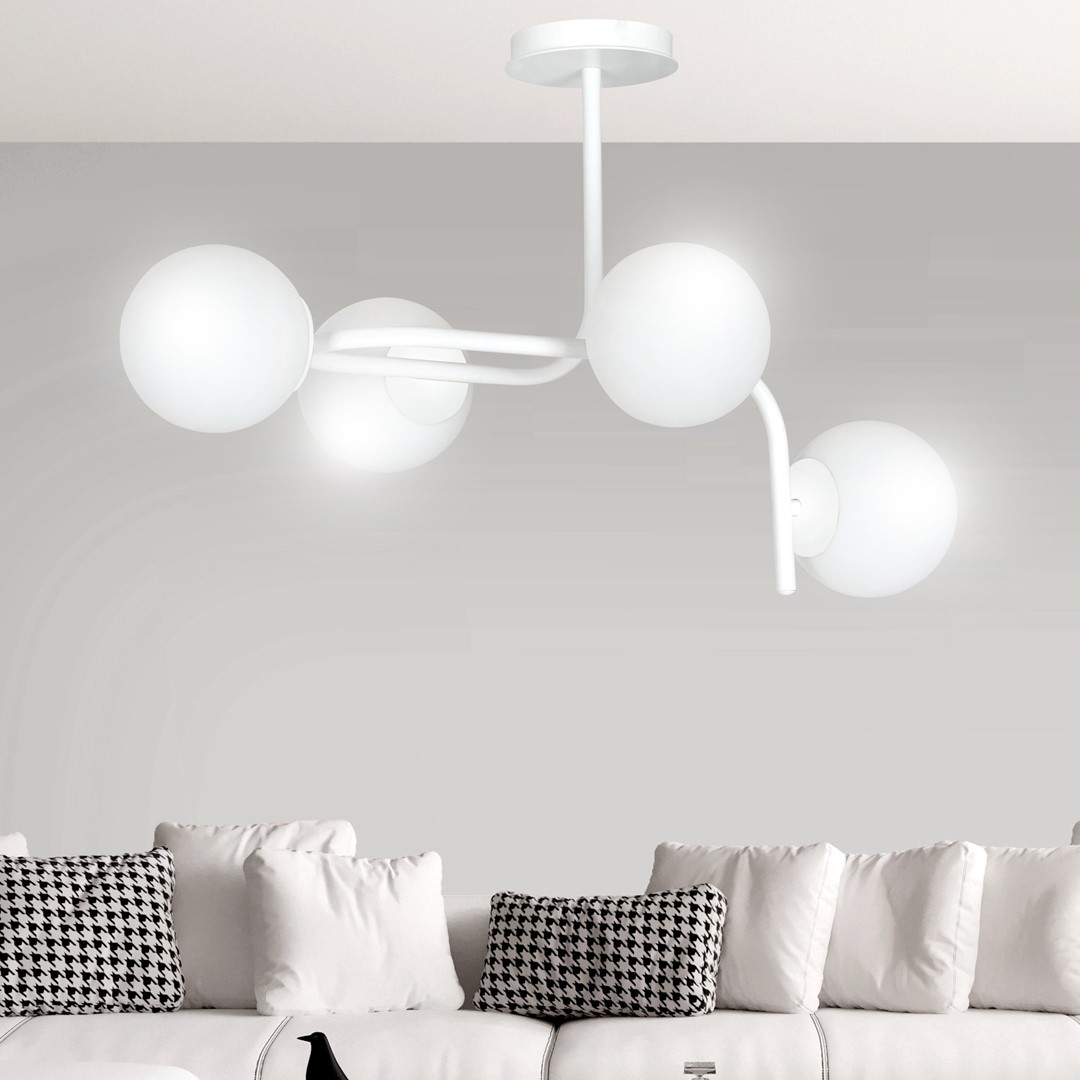 Emibig Stropna svjetiljka KALF 230V 10W MAX LED E14 Čelik/ Staklo Bijela
