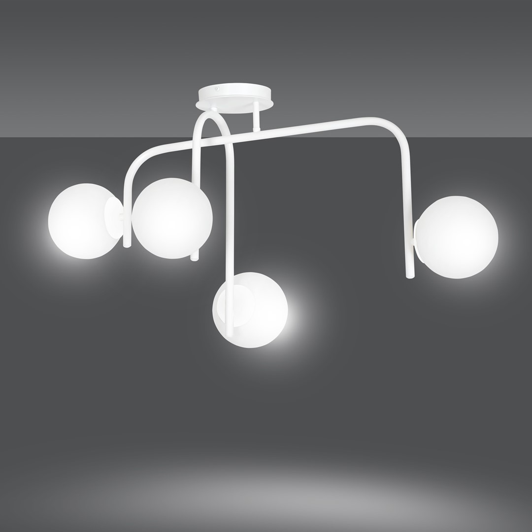 Emibig Stropna svjetiljka KALF 230V 10W MAX LED E14 Čelik/ Staklo Bijela