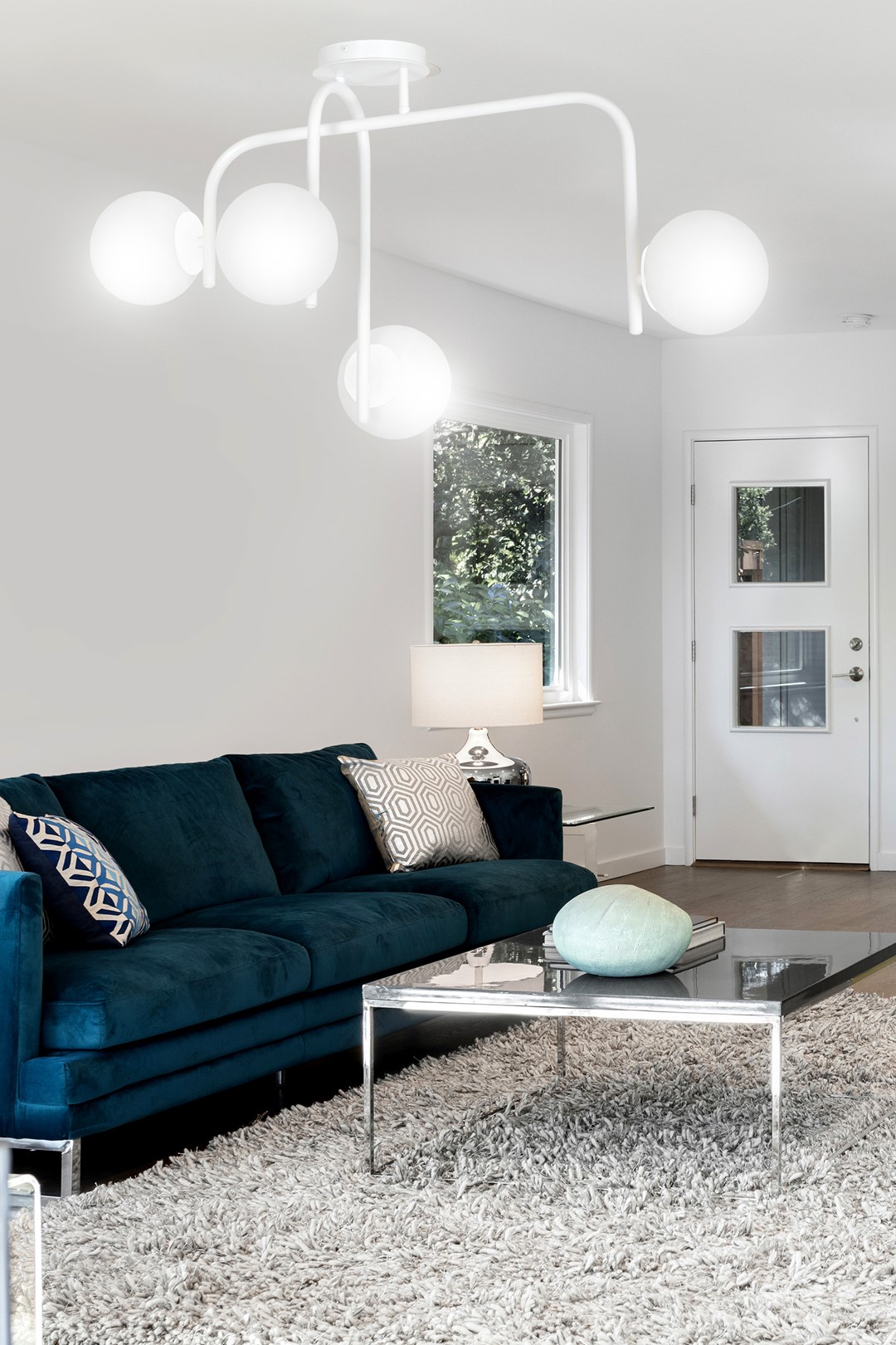 Emibig Stropna svjetiljka KALF 230V 10W MAX LED E14 Čelik/ Staklo Bijela