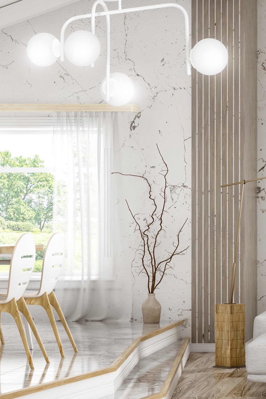 Emibig Stropna svjetiljka KALF 230V 10W MAX LED E14 Čelik/ Staklo Bijela
