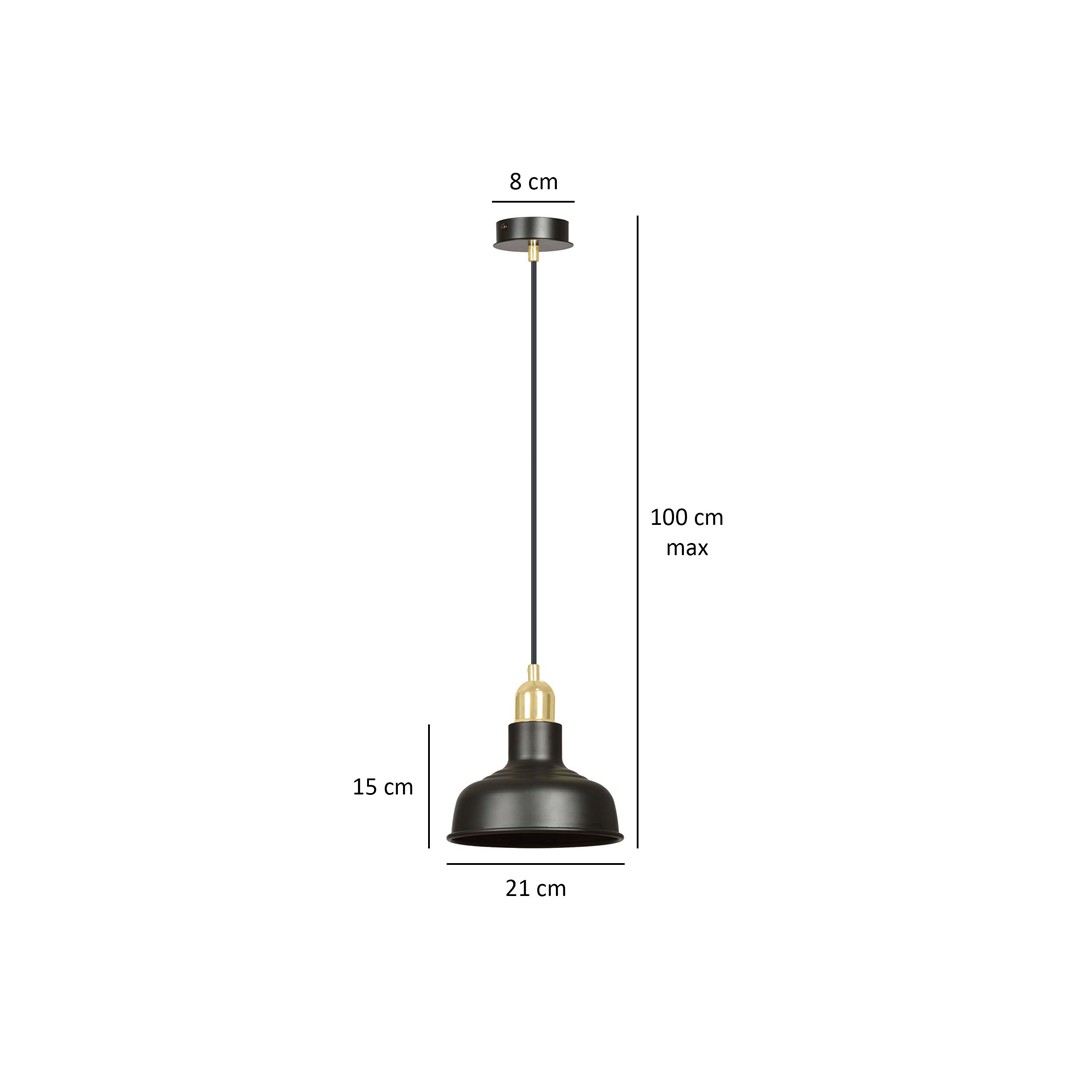 Emibig Visilica IBOR 230V 15W MAX LED E27 Čelik Crna