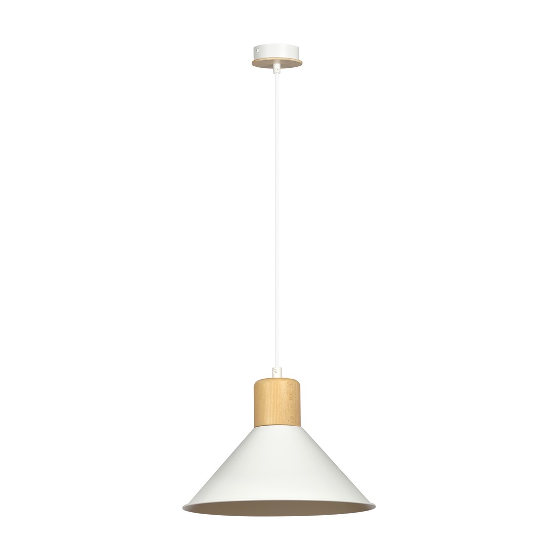 Emibig Visilica ROWEN 230V 15W MAX LED E27 Čelik/ Drvo Bijela