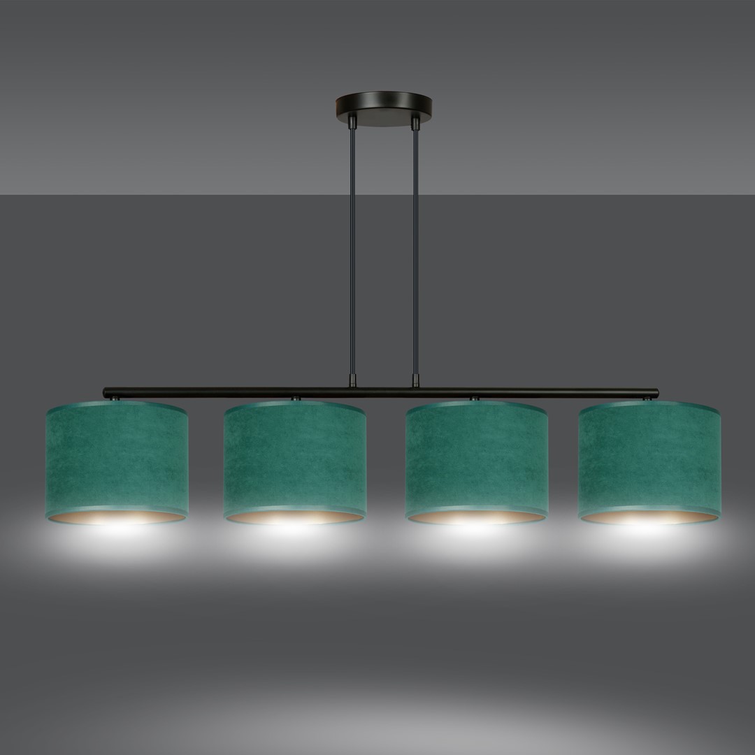 Emibig Visilica HILDE 230V 15W MAX LED E27 Čelik/ Tkanina Crna