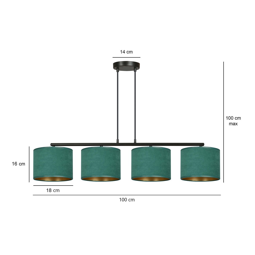 Emibig Visilica HILDE 230V 15W MAX LED E27 Čelik/ Tkanina Crna