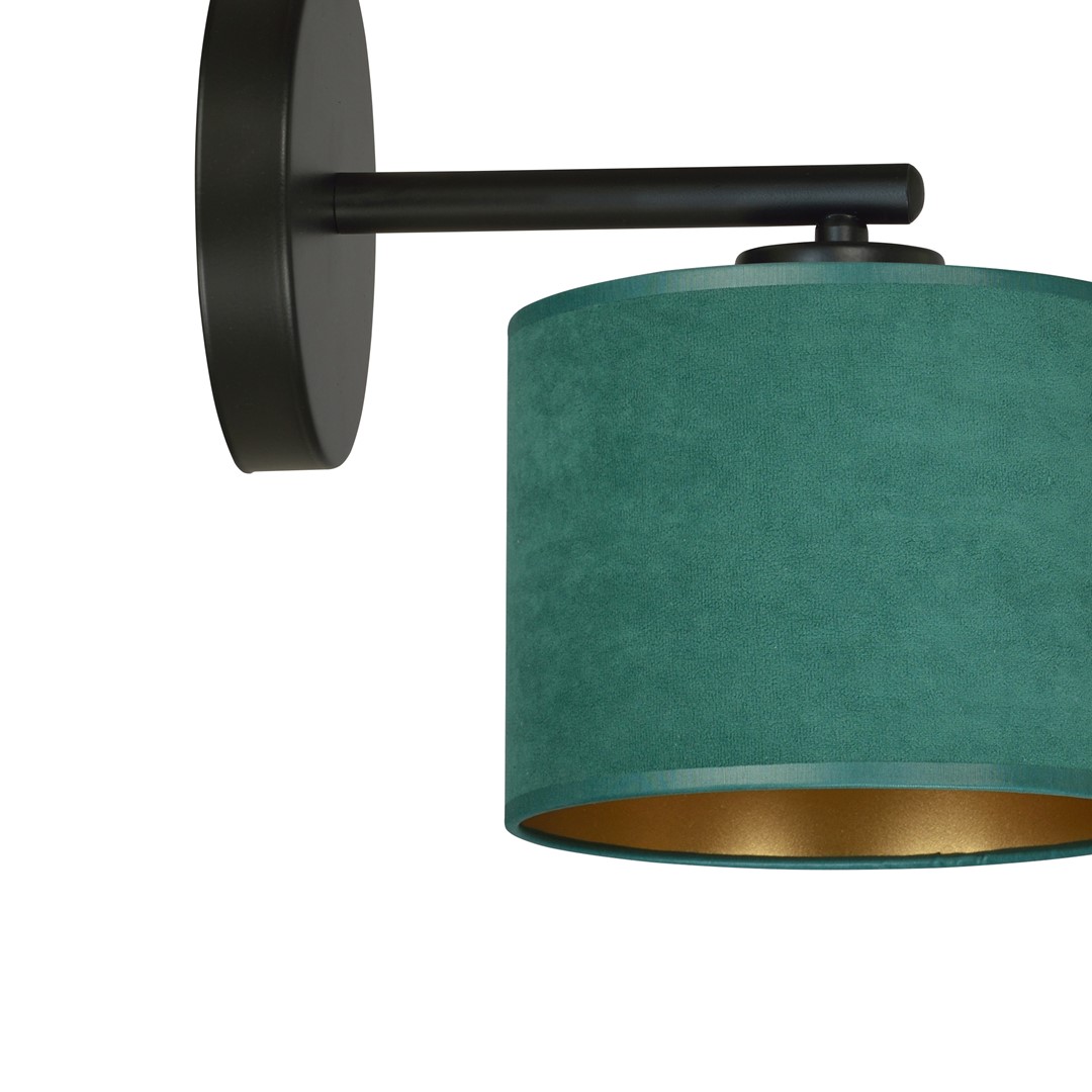 Emibig Zidna lampa HILDE 230V 15W MAX LED E27 Čelik/ Tkanina Crna