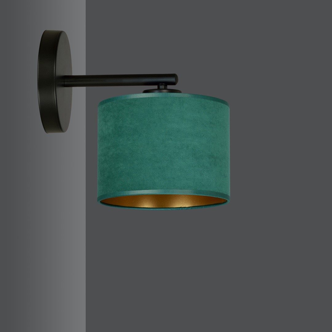 Emibig Zidna lampa HILDE 230V 15W MAX LED E27 Čelik/ Tkanina Crna