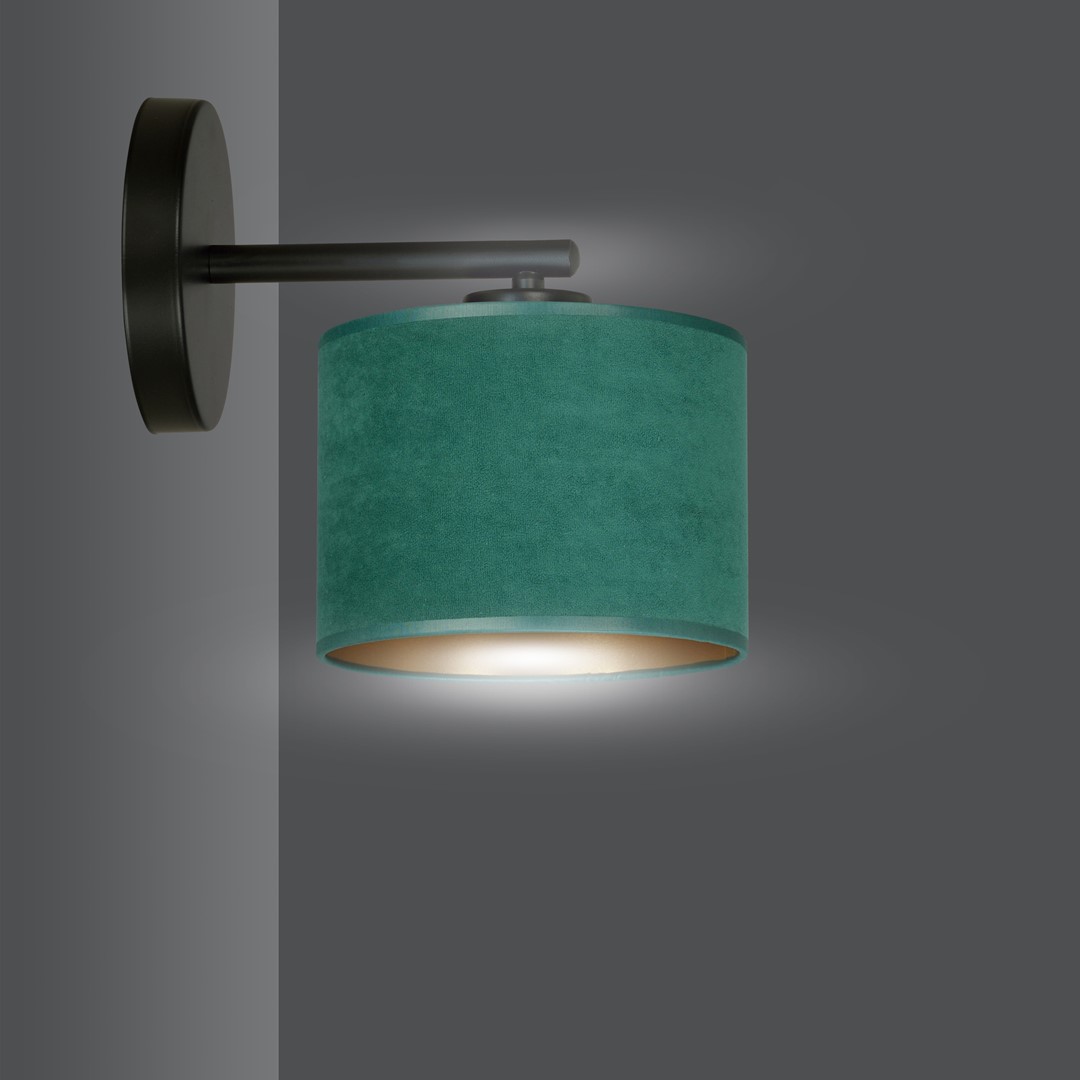 Emibig Zidna lampa HILDE 230V 15W MAX LED E27 Čelik/ Tkanina Crna