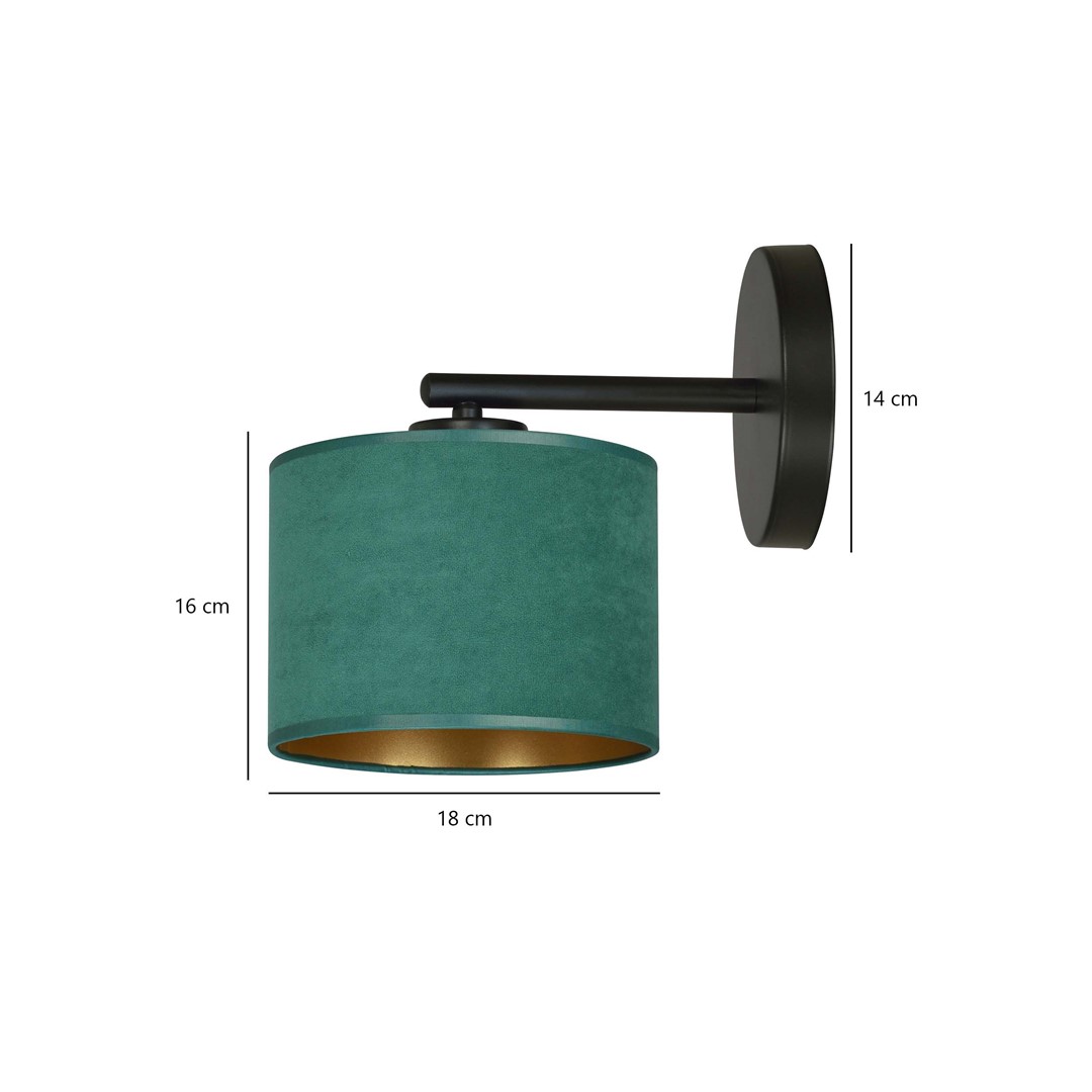 Emibig Zidna lampa HILDE 230V 15W MAX LED E27 Čelik/ Tkanina Crna