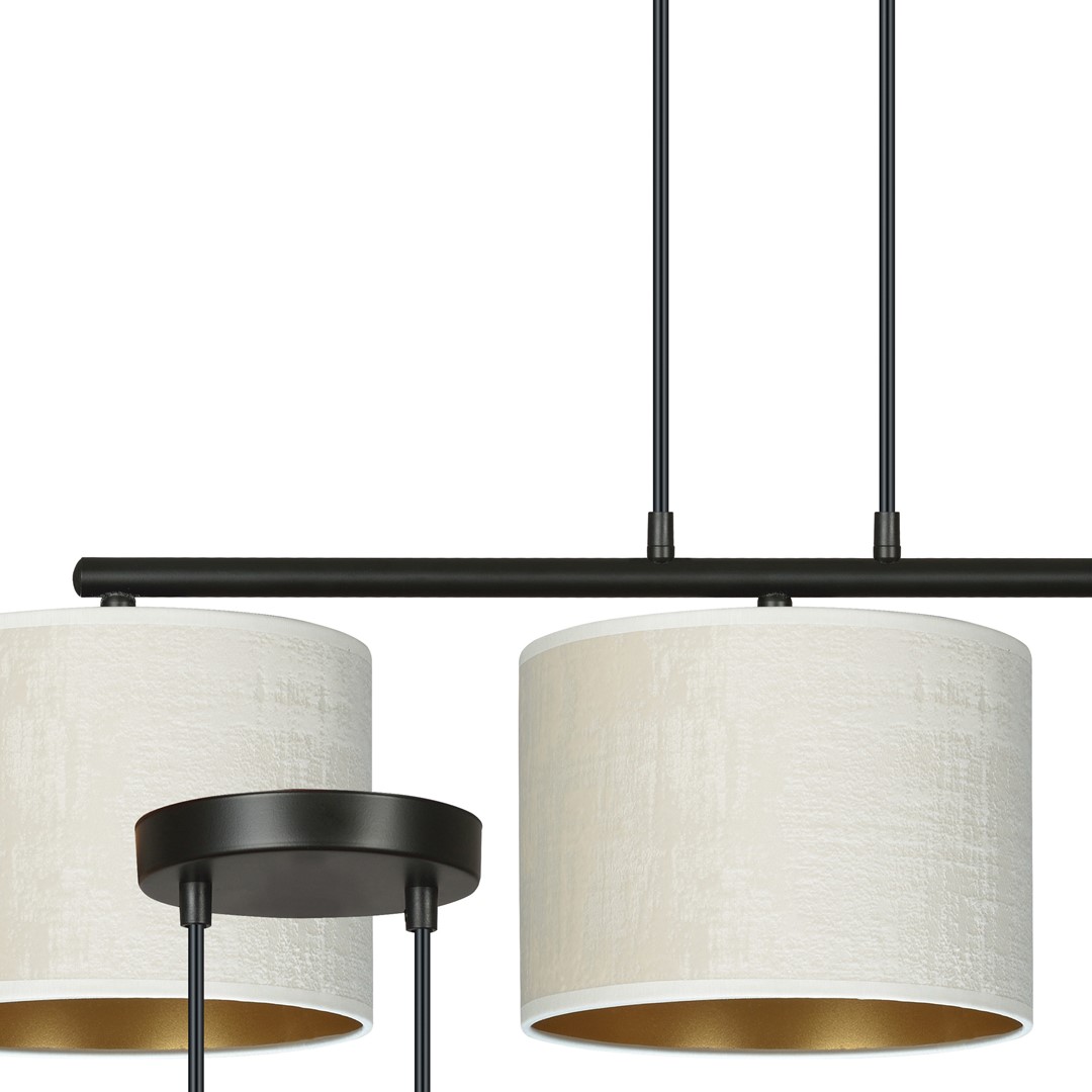 Emibig Visilica HILDE 230V 15W MAX LED E27 Čelik/ Tkanina Crna