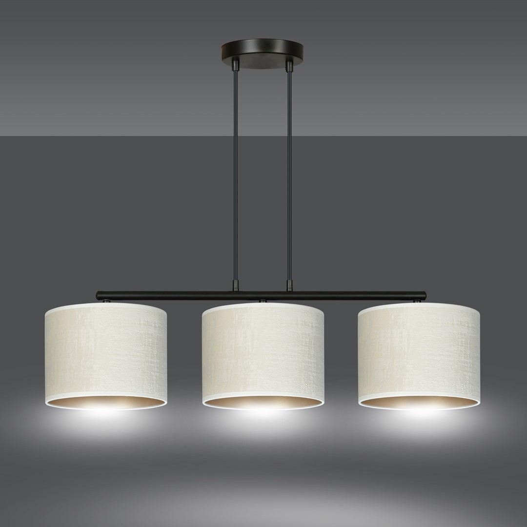 Emibig Visilica HILDE 230V 15W MAX LED E27 Čelik/ Tkanina Crna