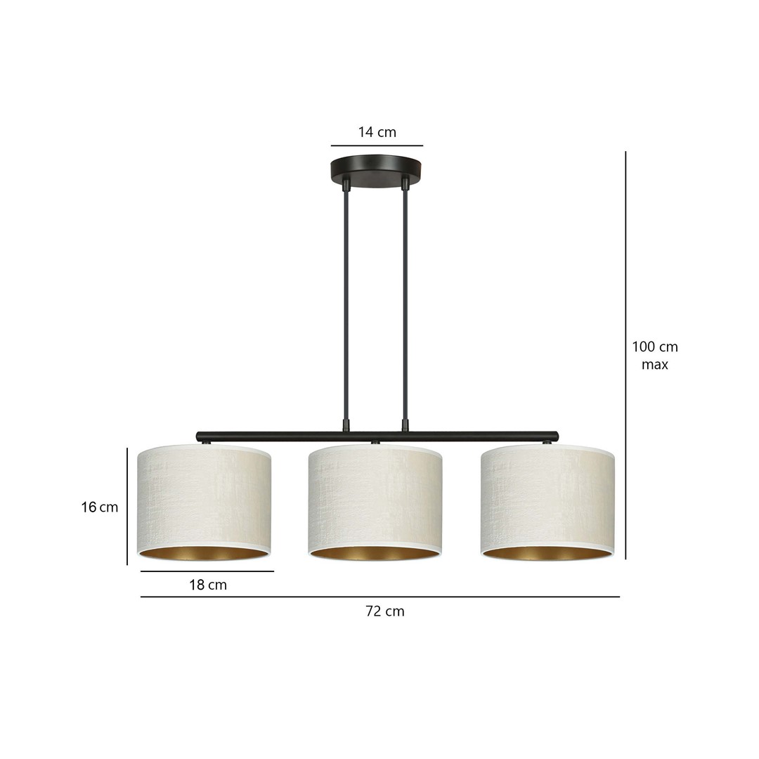 Emibig Visilica HILDE 230V 15W MAX LED E27 Čelik/ Tkanina Crna