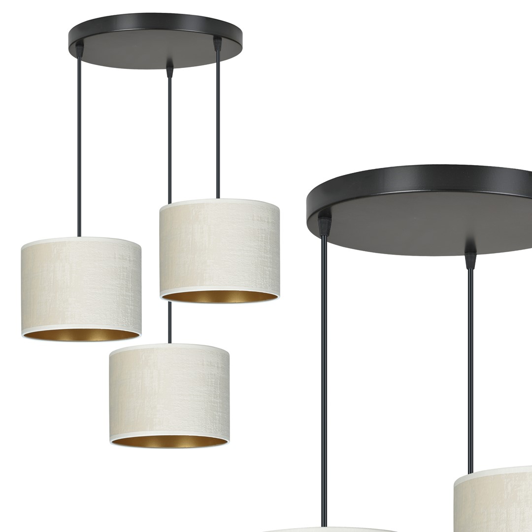 Emibig Visilica HILDE 230V 15W MAX LED E27 Čelik/ Tkanina Crna