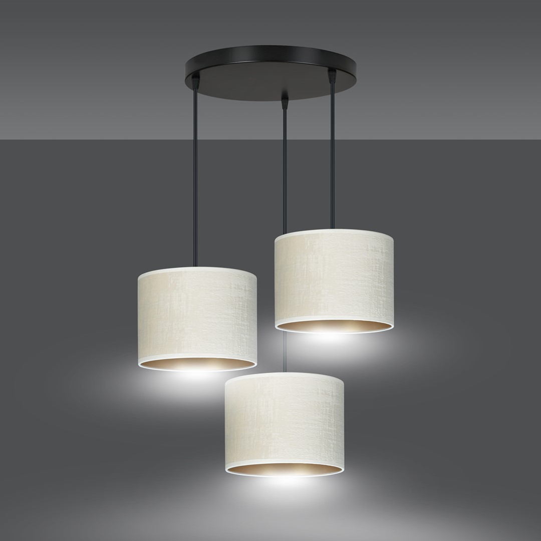Emibig Visilica HILDE 230V 15W MAX LED E27 Čelik/ Tkanina Crna