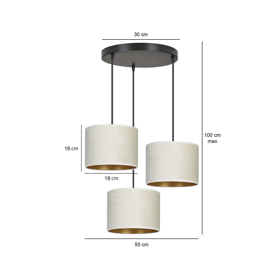 Emibig Visilica HILDE 230V 15W MAX LED E27 Čelik/ Tkanina Crna