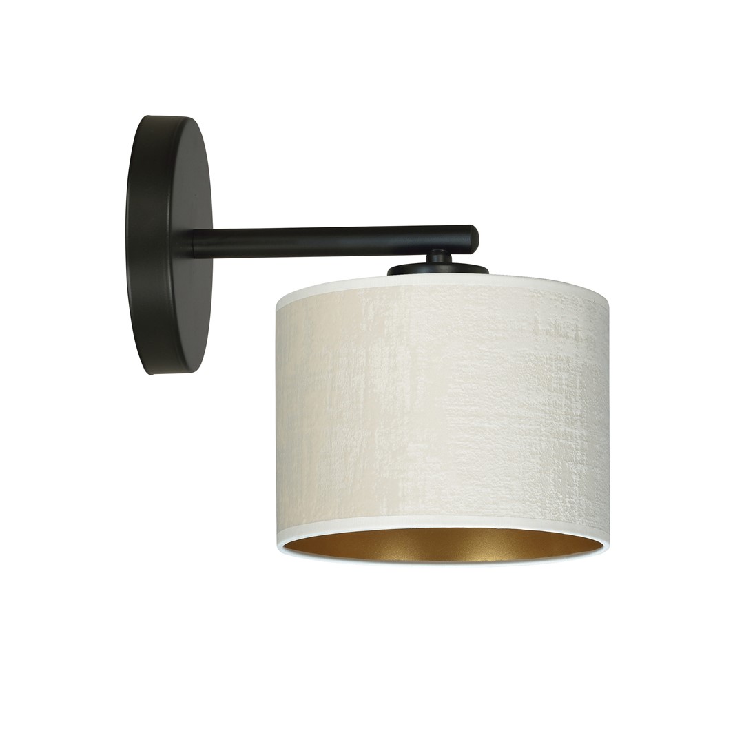 Emibig Zidna lampa HILDE 230V 15W MAX LED E27 Čelik/ Tkanina Crna